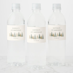Winterfeier Wasserflaschenetikett