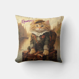 Winterfeiern im Schnee, mit Kätzchen Kissen