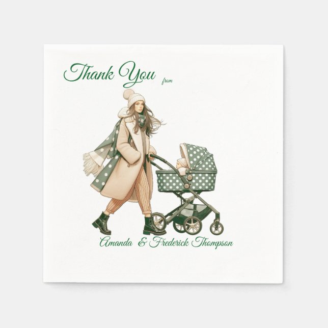 Winterfeiern im Schnee, mit Kätzchen Serviette (Vorderseite)