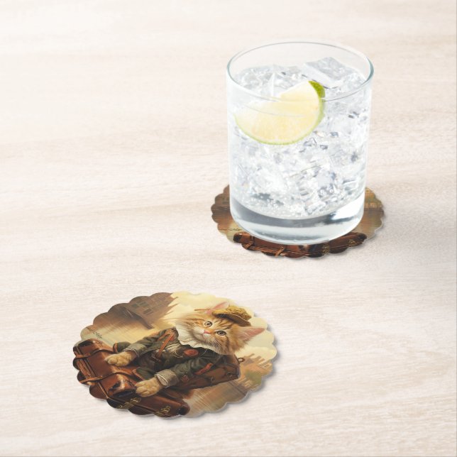 Winterfeiern im Schnee, mit Kätzchen Untersetzer (Vor Ort)