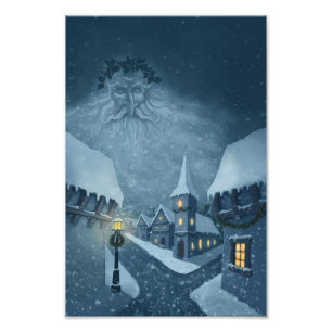 Winterfeiertags-Fotodruck des alten Mannes Fotodruck