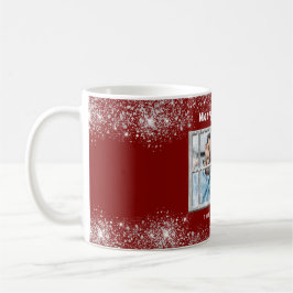 Winterfenster aus rotem Silber-Foto Kaffeetasse