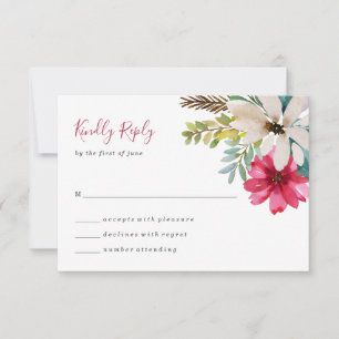 Winterferien Aquarellblume RSVP Karte