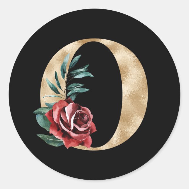 Winterferien Initialen des Aufklebers O Runder Aufkleber (Vorderseite)