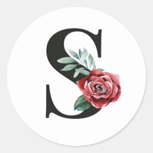 Winterferien Initialen des Aufklebers S Runder Aufkleber