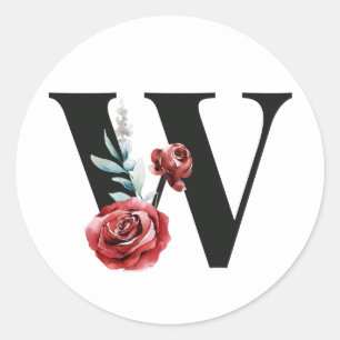 Winterferien Initialen des Aufklebers W Runder Aufkleber