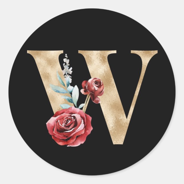 Winterferien Initialen des Aufklebers W Runder Aufkleber (Vorderseite)