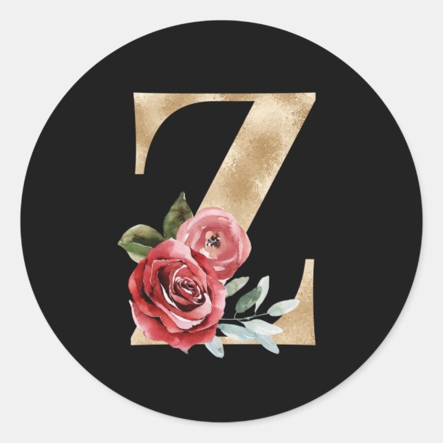 Winterferien Initialen des Aufklebers Z Runder Aufkleber (Vorderseite)