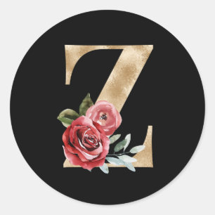 Winterferien Initialen des Aufklebers Z Runder Aufkleber