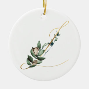 Winterferien-Initialen Keramik Ornament