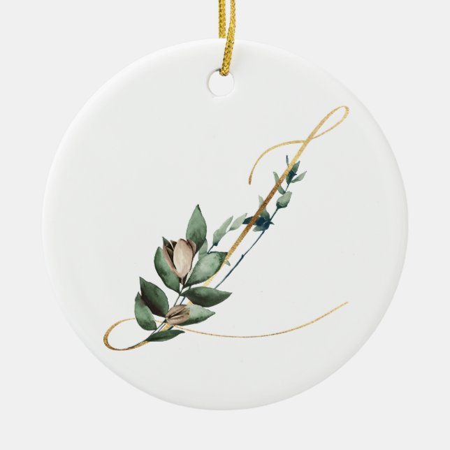 Winterferien-Initialen Keramik Ornament (Vorne)