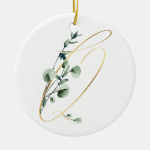 Winterferien-Initialen Keramik Ornament