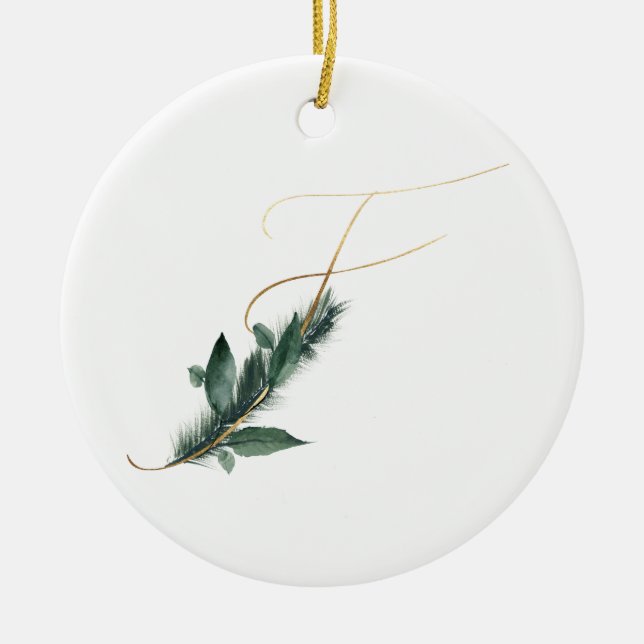 Winterferien-Initialen Keramik Ornament (Vorne)
