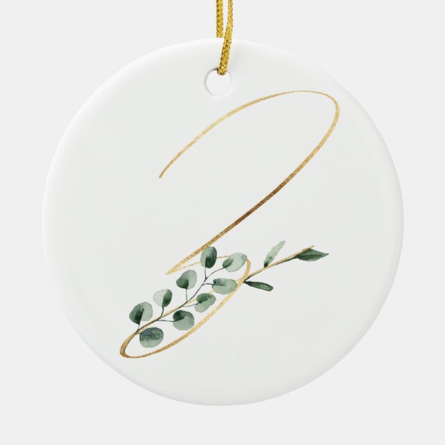 Winterferien-Initialen Keramik Ornament (Vorne)