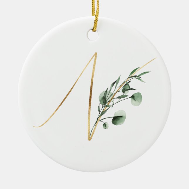 Winterferien-Initialen Keramik Ornament (Vorne)