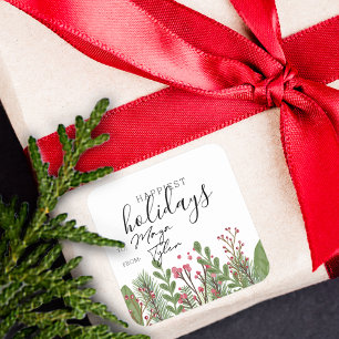 Winterferien von und nach quadratischer aufkleber