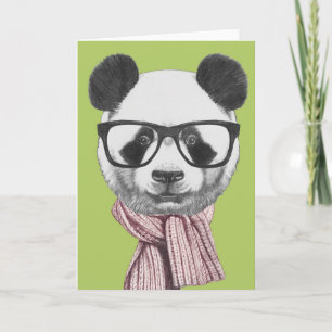 Winterfertiger Panda-Bär Karte