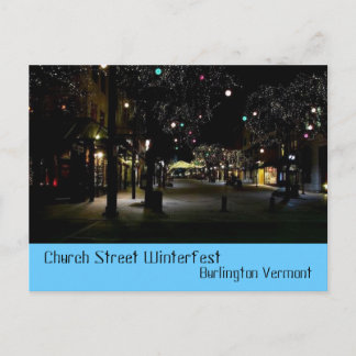 Winterfest Church Street Burlington Vermont Postkarte