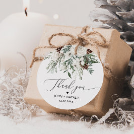 Winterfestes Blattwerk bei Hochzeiten Geschenkanhänger