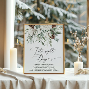 Winterfestes Blattwerk Späte Nacht Windeln Spiel Poster