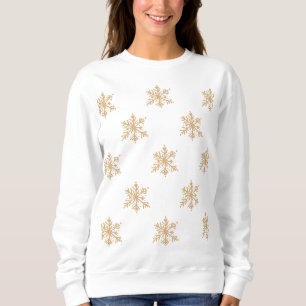 Winterfestliche niedliche Goldpfirsichschneeflocke Sweatshirt