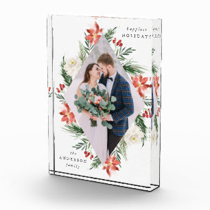 Winterflorales Feiertags-Fotoblock Fotoblock