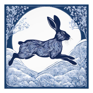 Winterflüstern des magischen Hasen Fotodruck