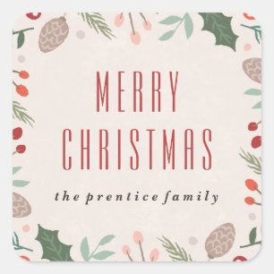 Winterfolienaufkleber - Beige Quadratischer Aufkleber