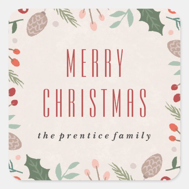 Winterfolienaufkleber - Beige Quadratischer Aufkleber (Vorderseite)