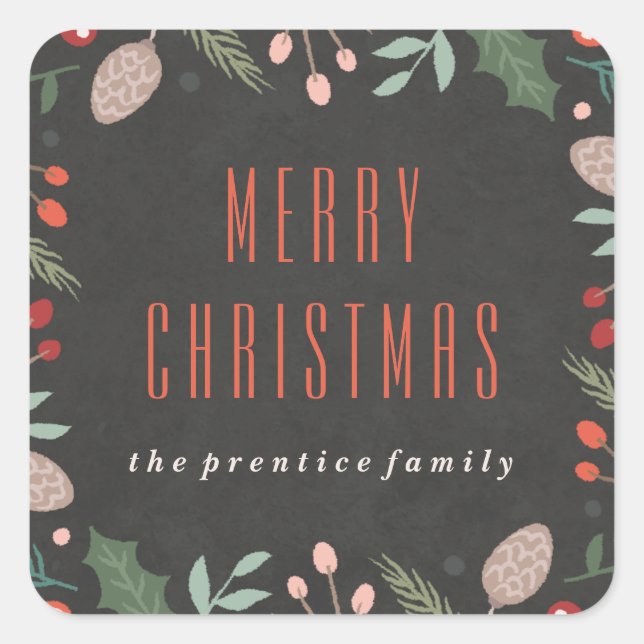 Winterfolienaufkleber - Kohle Quadratischer Aufkleber (Vorderseite)