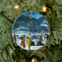 Winterfreude • Feine Kunst Keramik-Ornament