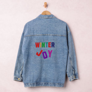 Winterfreude - Gemütliche, bunte Briefe Jeansjacke