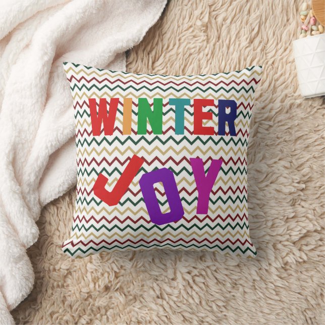 Winterfreude - Gemütliche, bunte Briefe Kissen (Decke)