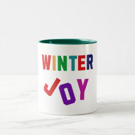 Winterfreude - Gemütliche, bunte Briefe Zweifarbige Tasse