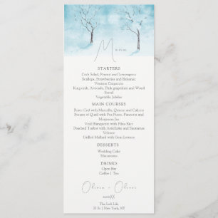 Winterfreude-Hochzeitmenü Menükarte