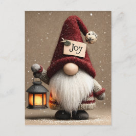WINTERFREUDE: Süßer gestrickter Weihnachts-Gnom Postkarte