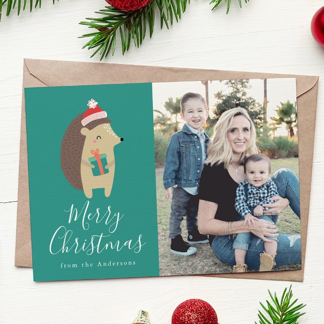 Winterfreunde | Igel Holiday Foto Card Feiertagskarte (Von Creator hochgeladen)