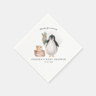 Winterfreunde Pinguine und Eisbären Serviette