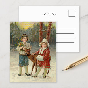 Winterfreunde   Weihnachten Postkarte