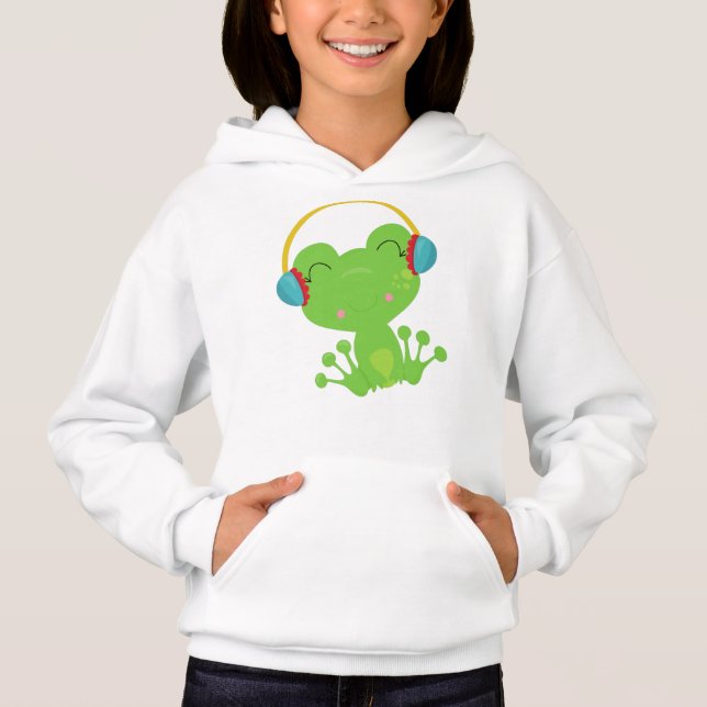 Winterfrosch, Niedlicher Frosch, Grüner Frosch, Oh Hoodie (Vorderseite)