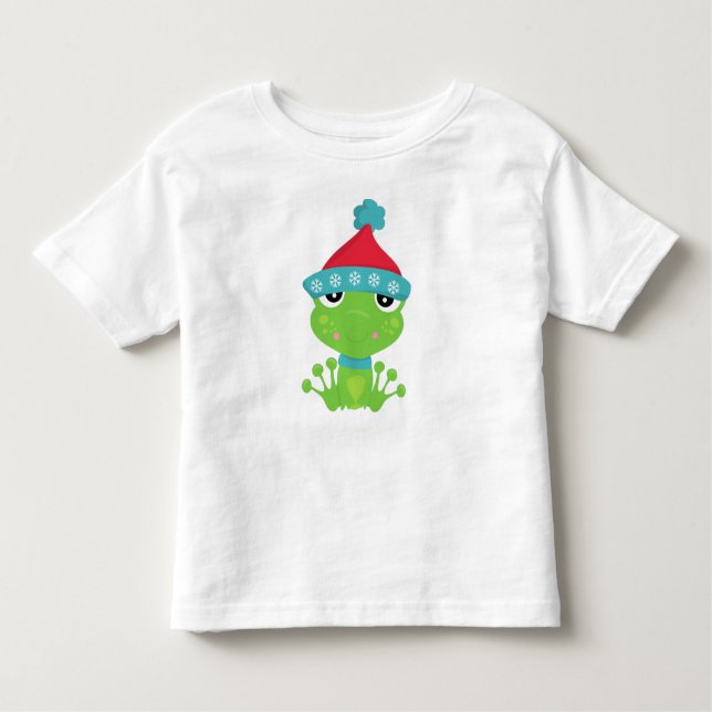 Winterfrosch, Niedlicher Frosch, Grüner Frosch, Sc Kleinkind T-shirt (Vorderseite)
