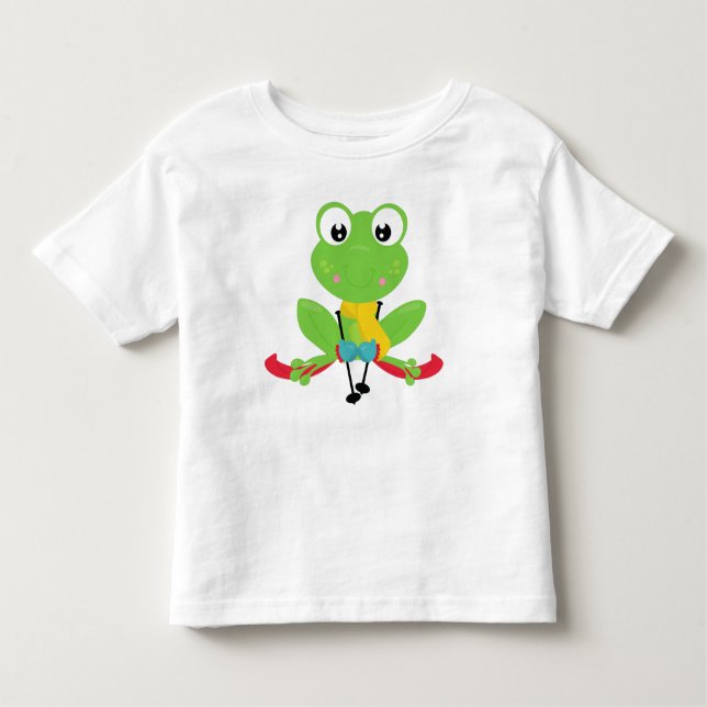Winterfrosch, Niedlicher Frosch, Grüner Frosch, Sk Kleinkind T-shirt (Vorderseite)