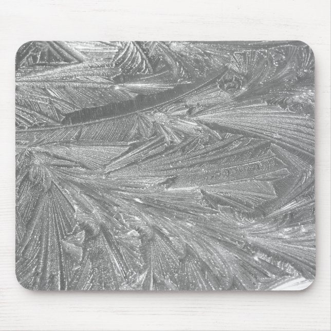 Winterfrost in Schwarz und Weiß Mousepad (Vorne)