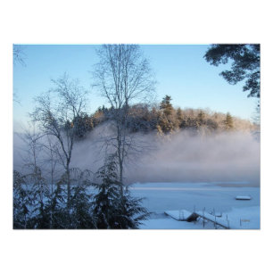 Winterfrost über dem See Fotografie