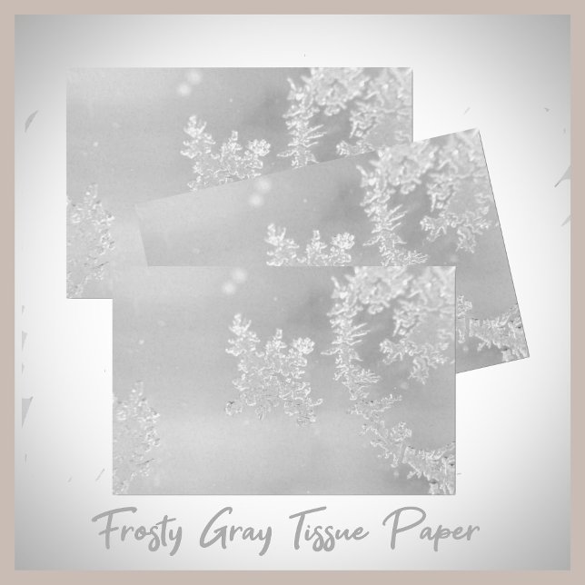Winterfrost und Schneeflocken Silvery Gray Seidenpapier (Von Creator hochgeladen)