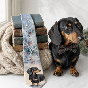 Winterfrost-Wasserfarben-Dachshund Krawatte