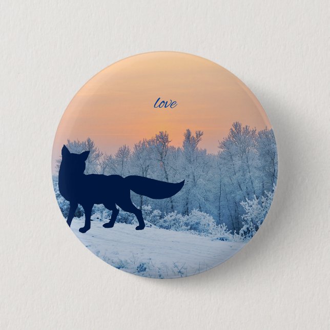Winterfuchs-Liebe Button (Vorderseite)
