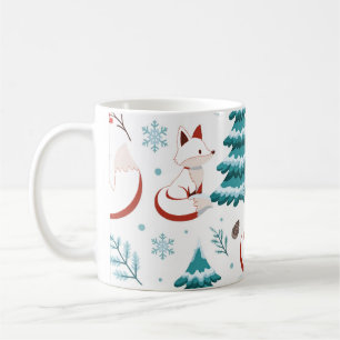 Winterfuchs Schneekiefer Weihnachtsmuster Kaffeetasse