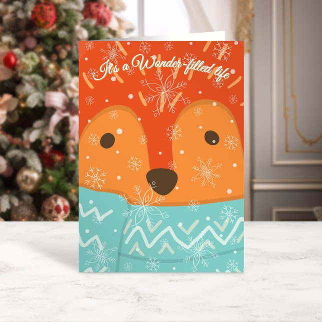 Winterfuchs Wundervolles Leben Lustiges Weihnachte Karte (Von Creator hochgeladen)