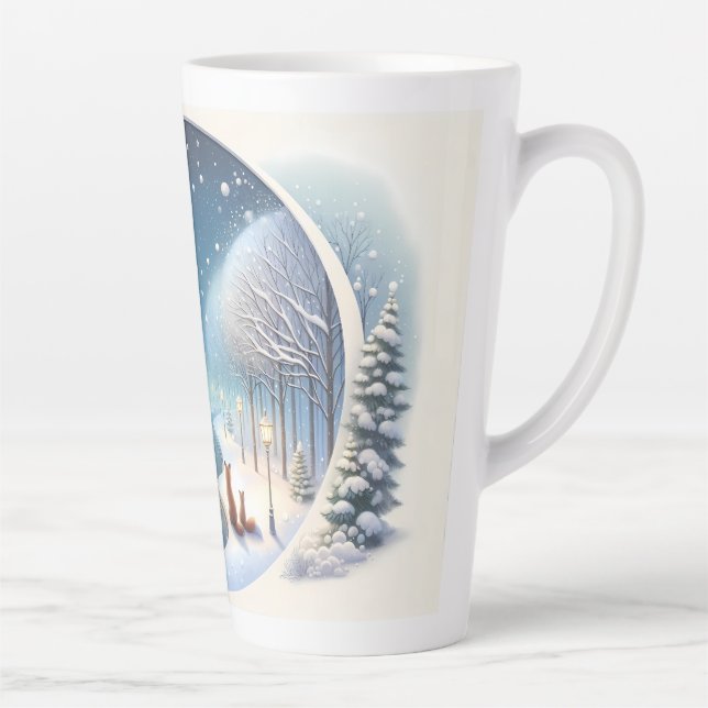 Winterfüchse am mondbeschienenen schneebedeckten F Milchtasse (Rechts)